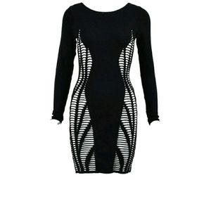 RVN black and white body con dress size XS